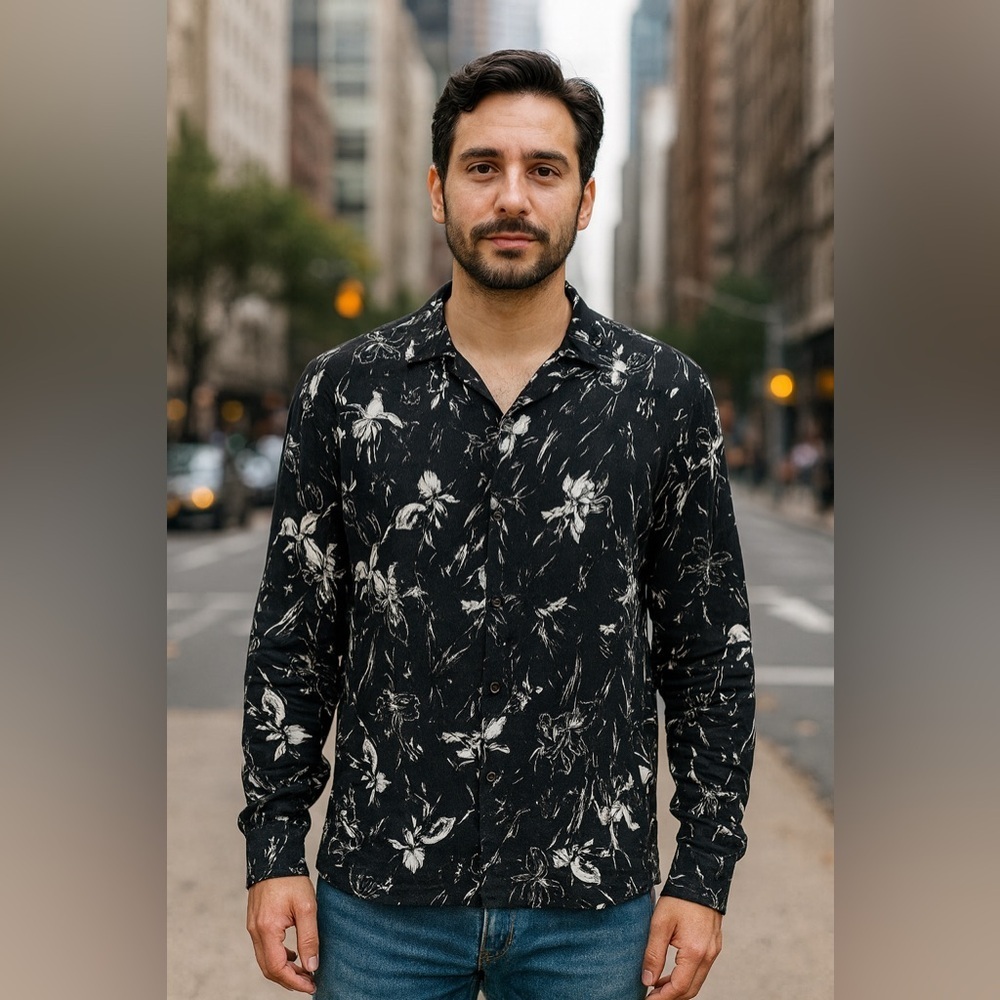 The KOOPLES Wild Orchid Long Sleeve Button Down